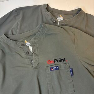 Lapco FR Flame Resistant Henley Long Sleeve Shirt Medium Gray Lot 1 of 2 Cat 2